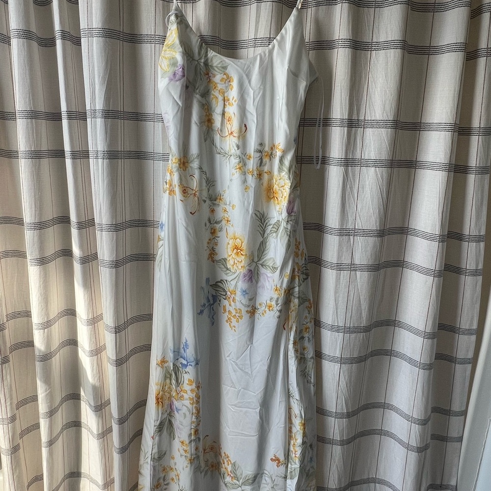 Lulu's Floral Maxi Dress with Spaghetti Straps